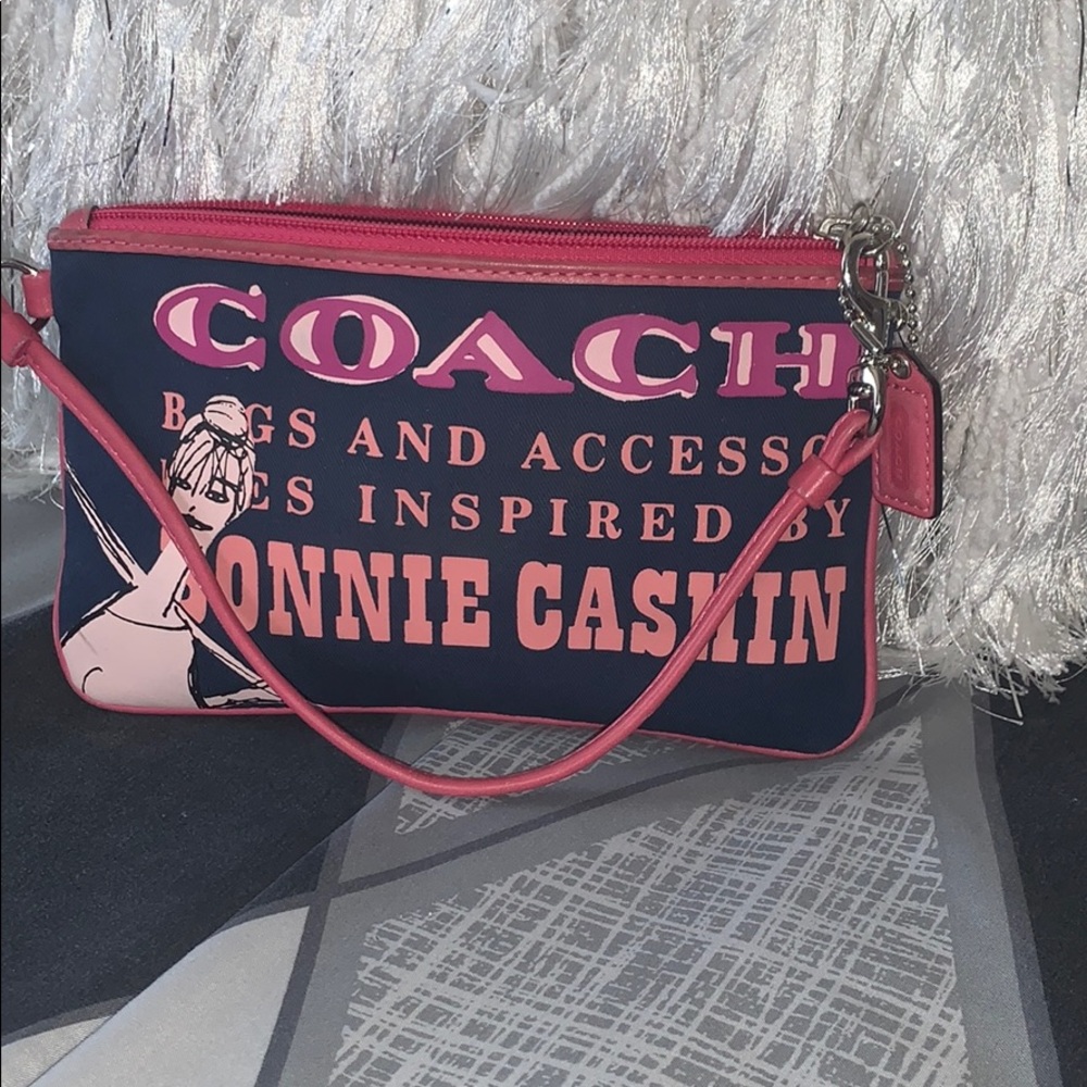 Rare Coach wristlet with attached coin wallet